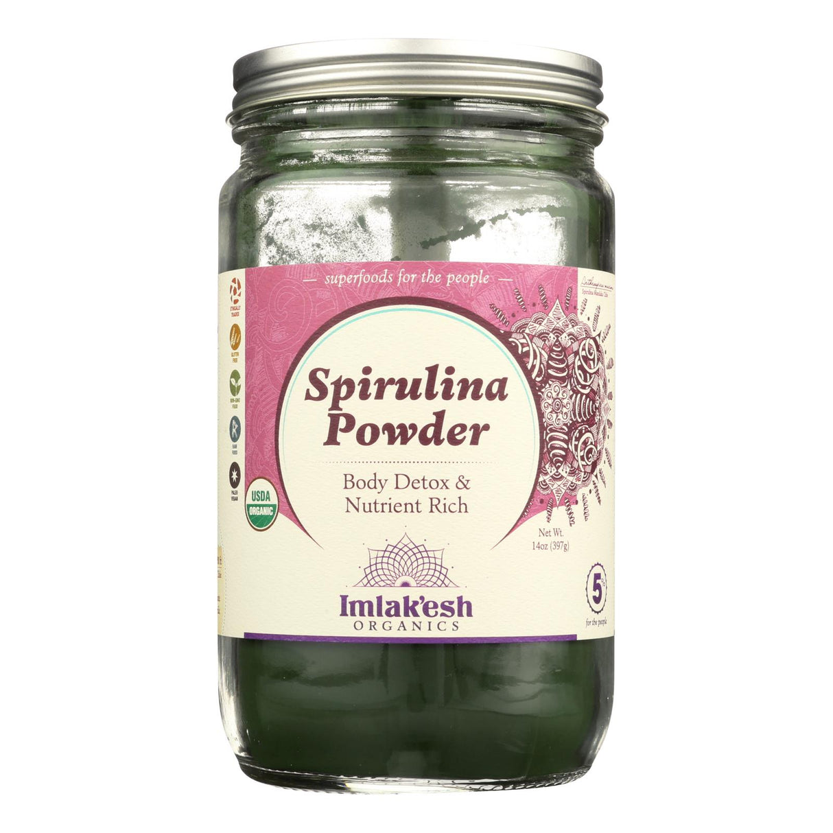 Imlak'esh Organics - Spirulina Powder Raw (Pack of 6-14 Oz) - Cozy Farm 