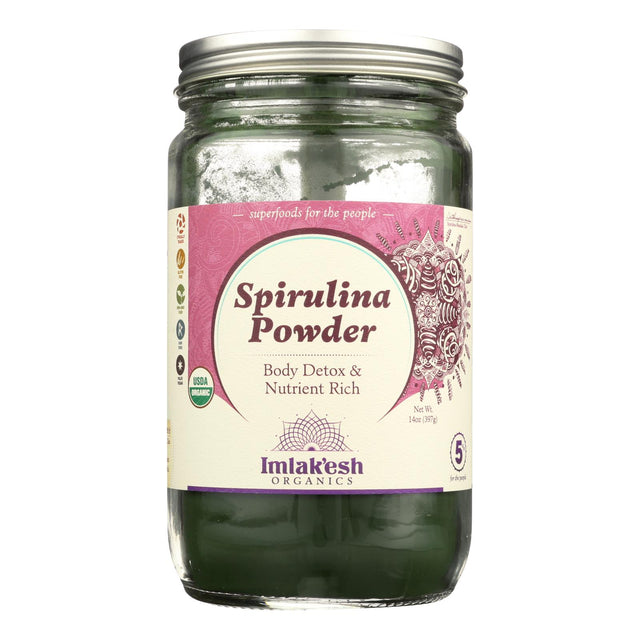 Imlak'esh Organics - Spirulina Powder Raw (Pack of 6-14 Oz) - Cozy Farm 