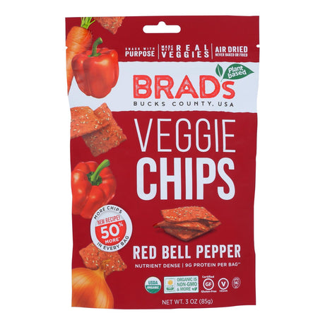 Brad's Plant-Based Organic Chips (Pack of 12) - 3 Oz Red Bell Peppers - Cozy Farm 