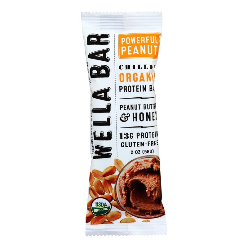 Wella Bar Powerful Peanut Chilled Organic Protein Bars (Pack of 8) - 2 Oz Peanut Butter & Honey - Cozy Farm 
