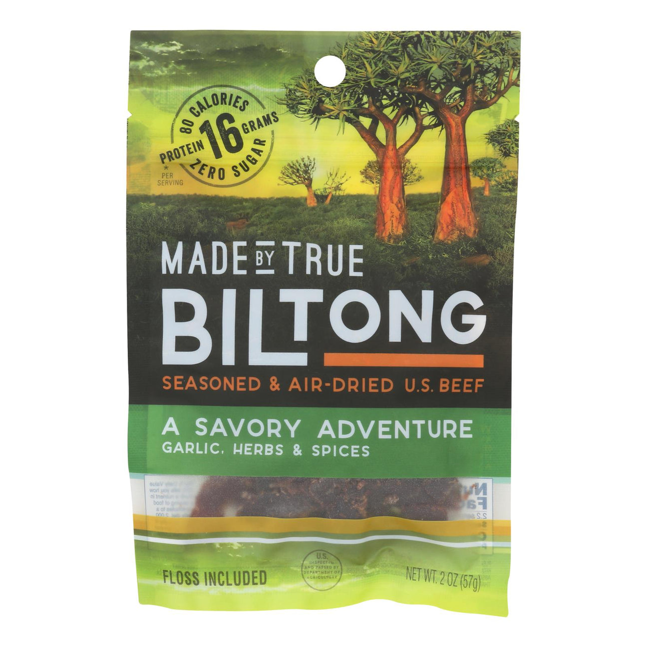 True Jerky - Beef Jerky Biltong Gar&he (Pack of 8) - 2 Oz - Cozy Farm 