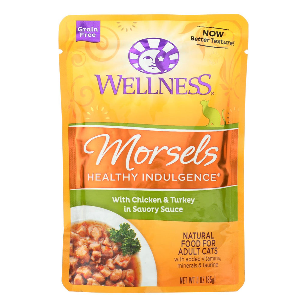 Wellness Pet Products - Morsels Cat Adult Chicken Turkey (Pack of 24) - 3 Oz - Cozy Farm 