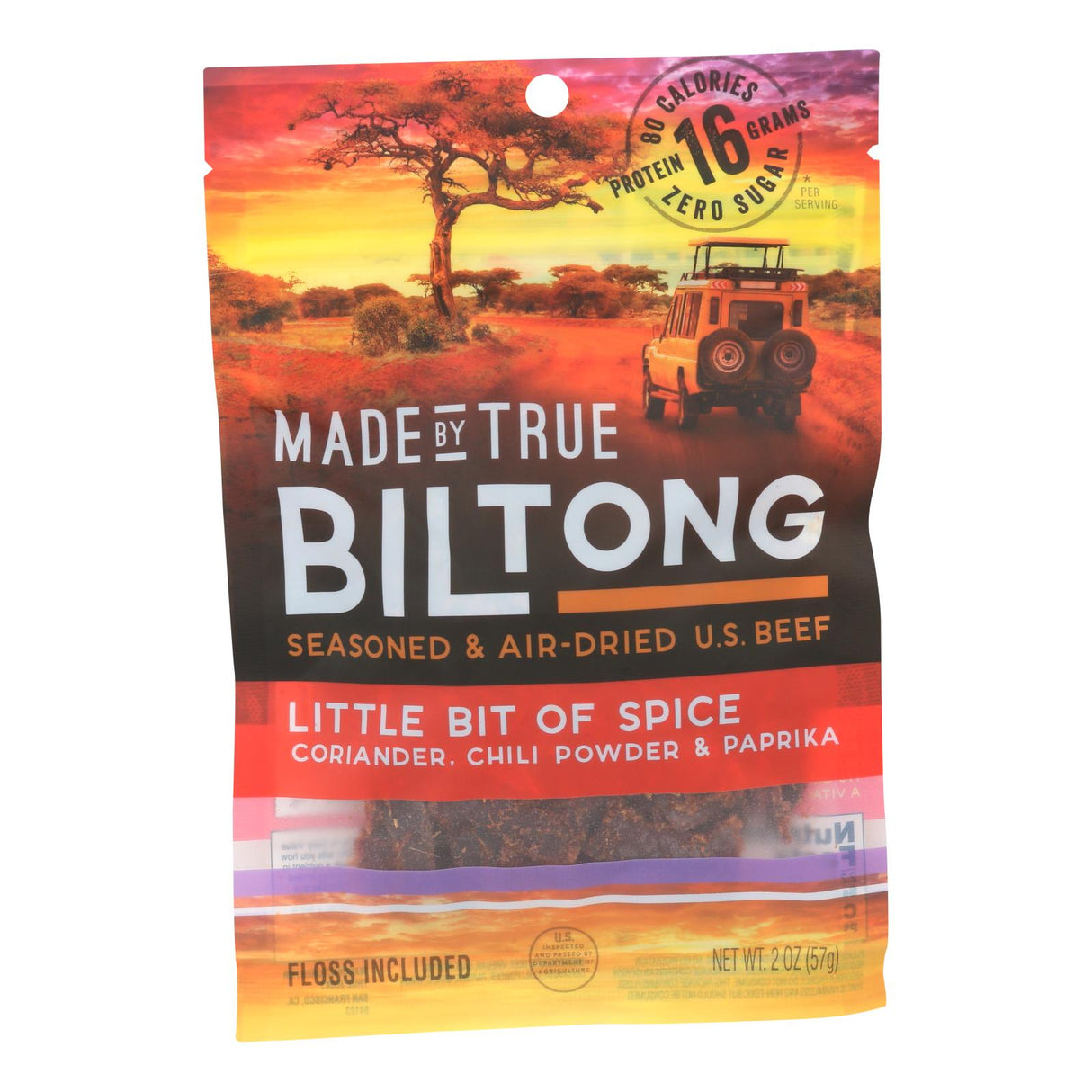 True Jerky - Beef Jerky Biltong Chili (Pack of 8) 2 Oz - Cozy Farm 
