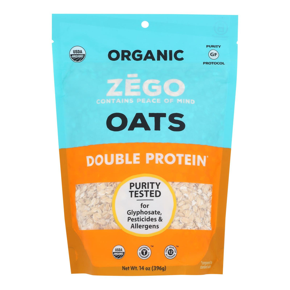 Zego Double Protein Oats (Pack of 5-14oz) - Cozy Farm 