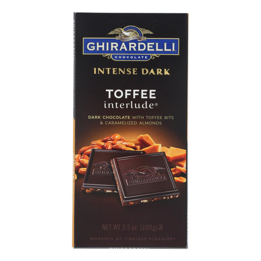 Ghirardelli Intense Dark Chocolate Toffee Interlude Bar (Pack of 12) - 3.5 Oz. - Cozy Farm 