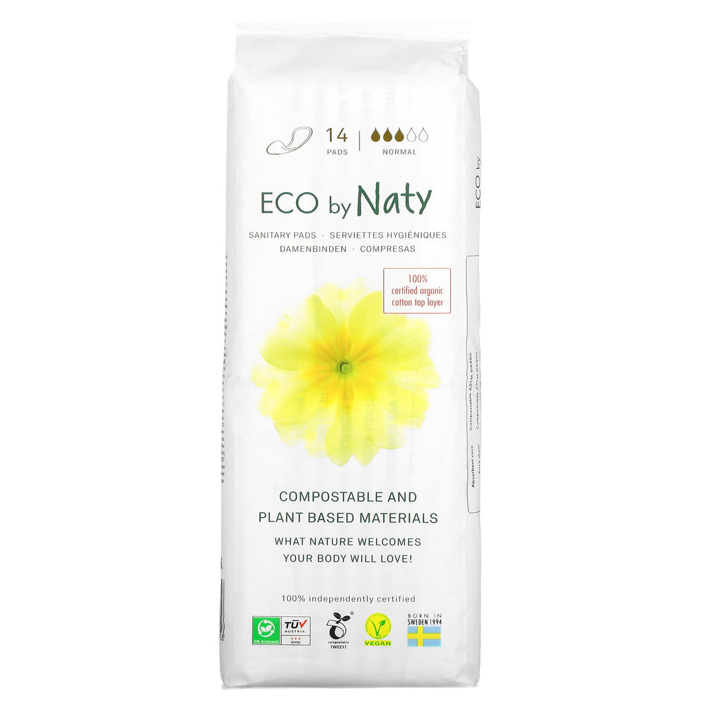 Eco By Naty - Pads Sanitary Normal (Pack of 16-14 Ct) - Cozy Farm 