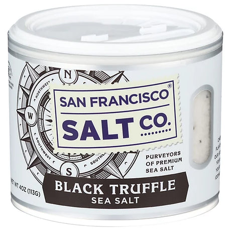 San Francisco Salt Co. - Black Truffle Sea Salt, 4 oz (Pack of 6) - Gourmet Seasoning Blend
