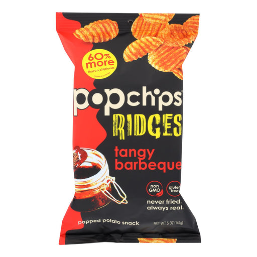 Bags  Popchips Potato Chip Ridges (Pack of 12) Tangy BBQ - 5 Oz Bags - Cozy Farm 