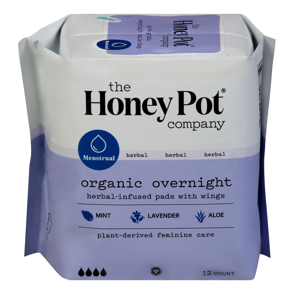 The Honey Pot Mnstrl Pads Overnight Herbal, 1 Each - 12 Ct - Cozy Farm 