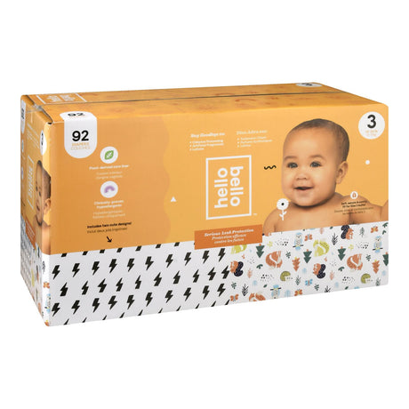 Hello Bello Diaper Belt, Animal Print, Size 3, 92-Count Pack - Cozy Farm 