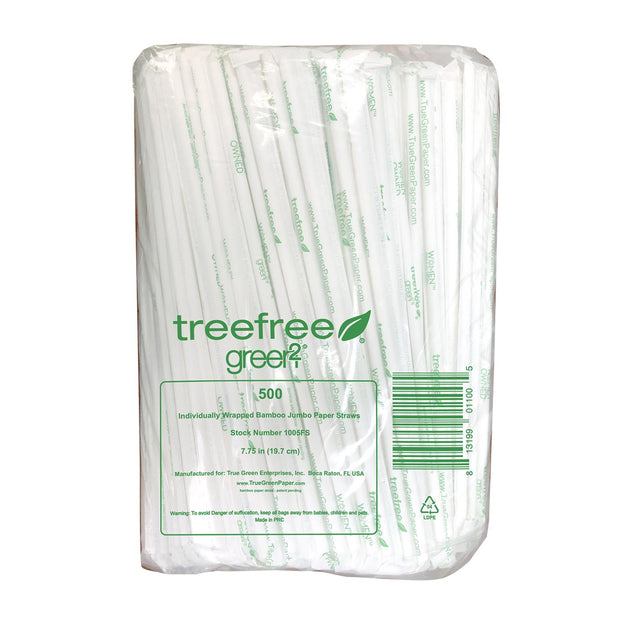 Green 2 500 Count Eco-Friendly Bamboo Paper Jumbo Straws - Case of 12 - Cozy Farm 