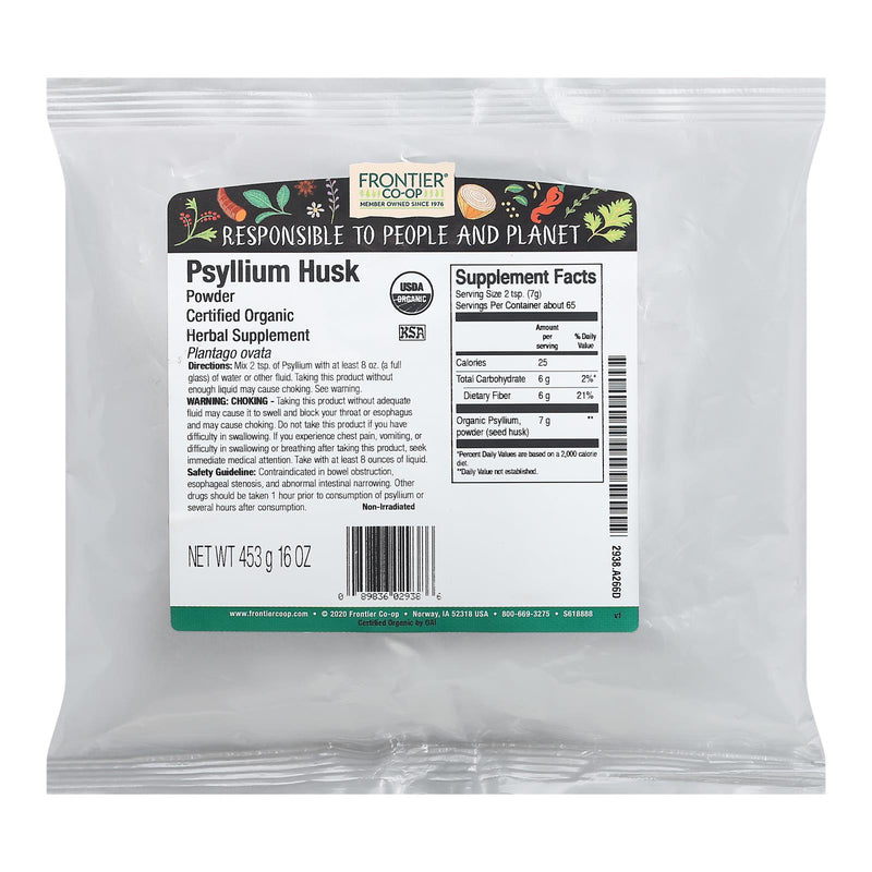 Frontier Herb Organic Psyllium Seed Husk Powder - Single Bulk Item - 1 lb - Cozy Farm 
