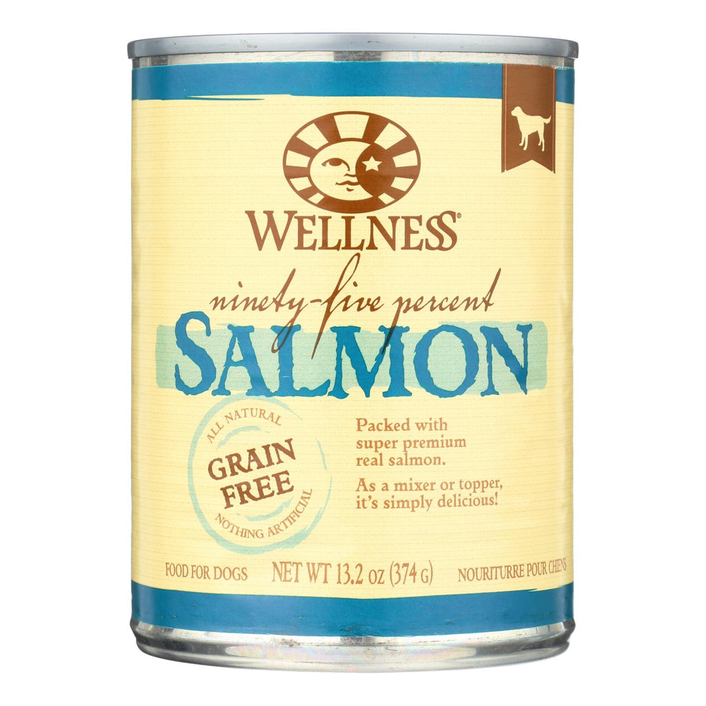 Wellness Pet Products Canned Dog Food -95% Salmon - Case Of 12 - 13.2 Oz - Cozy Farm 