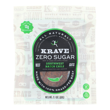 Krave Beef Jerky - Sugar-Free Sweet Hatch Delight, 8-Pack (2.1 Oz) - Cozy Farm 