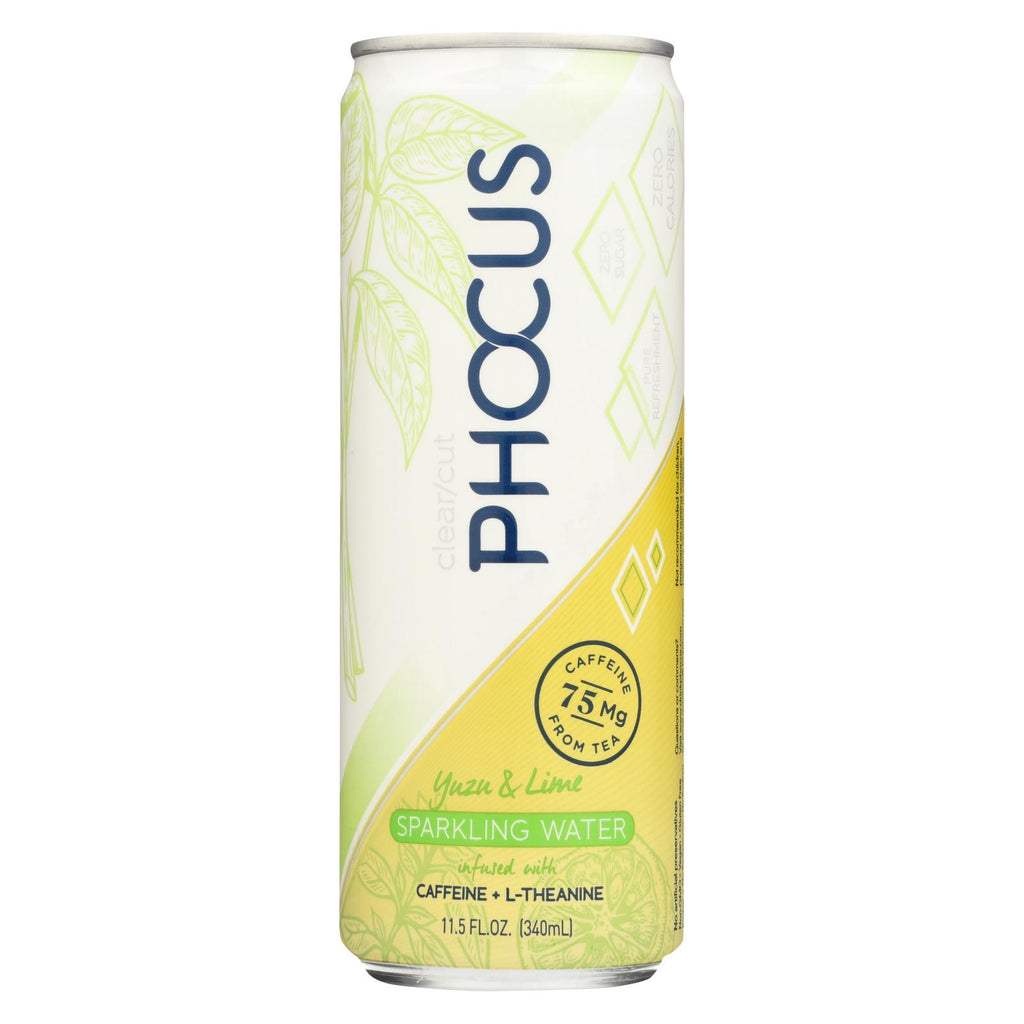 Clear Cut Phocus Sparkling Water Infused With Caffeine + L-theanine - Case Of 12 - 11.5 Fz - Cozy Farm 