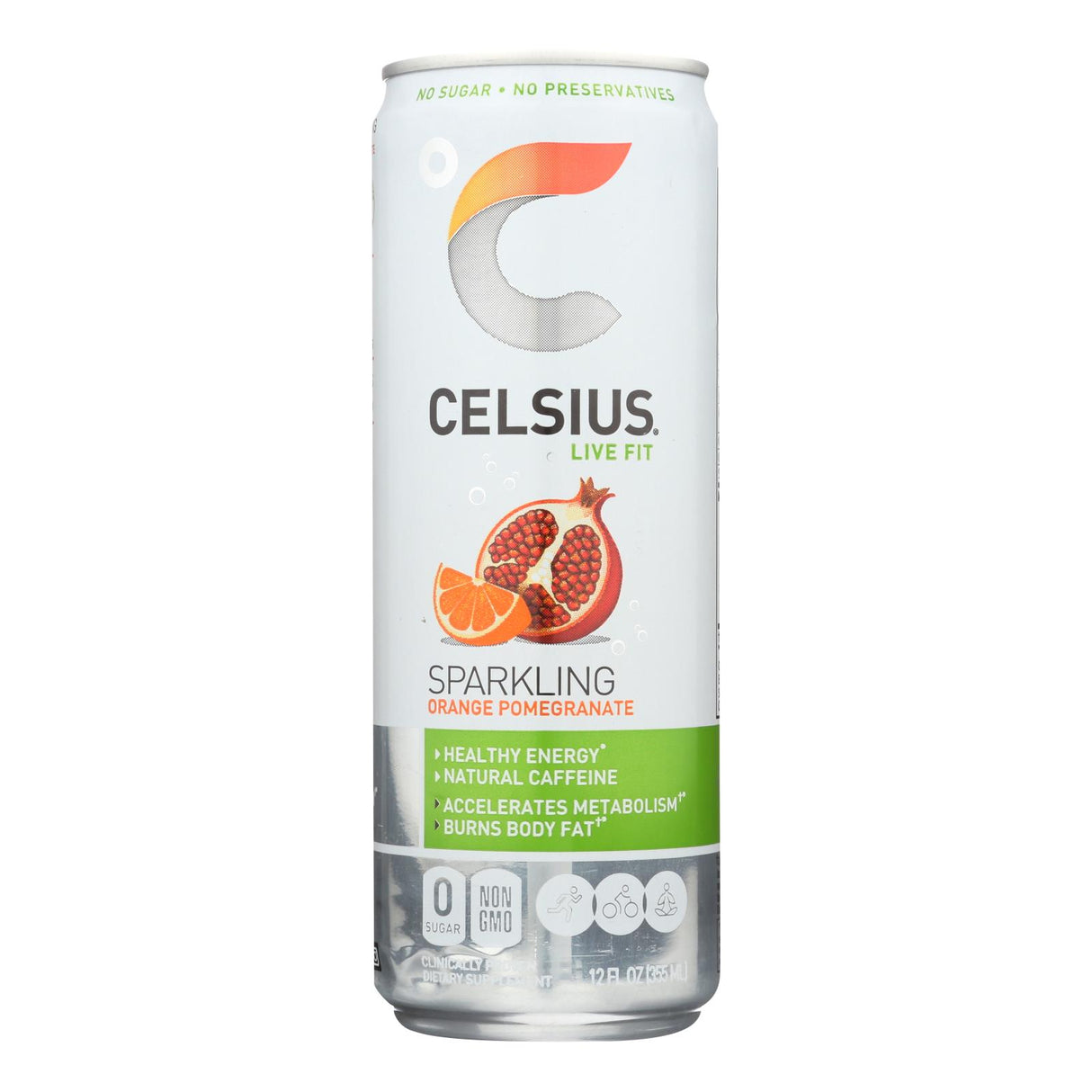 Celsius Natural Sparkling Orange Pomegranate 12 Fl Oz (Pack of 12) - Cozy Farm 