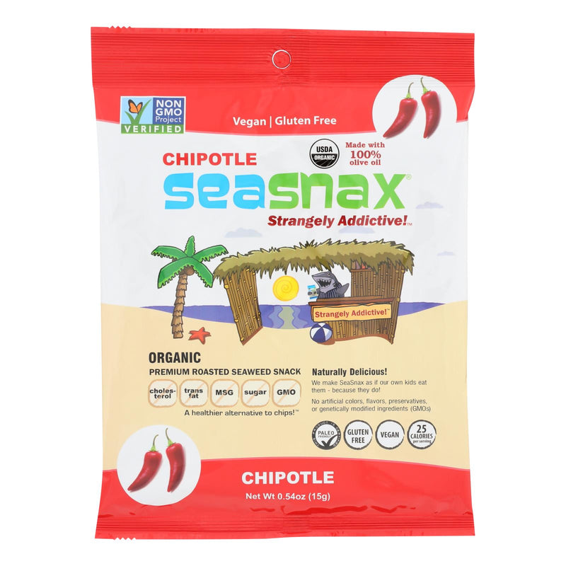 Seasnax Organic Premium Roasted Seaweed Snack - Chipotle - 16 Pack - 0.54 Oz. - Cozy Farm 