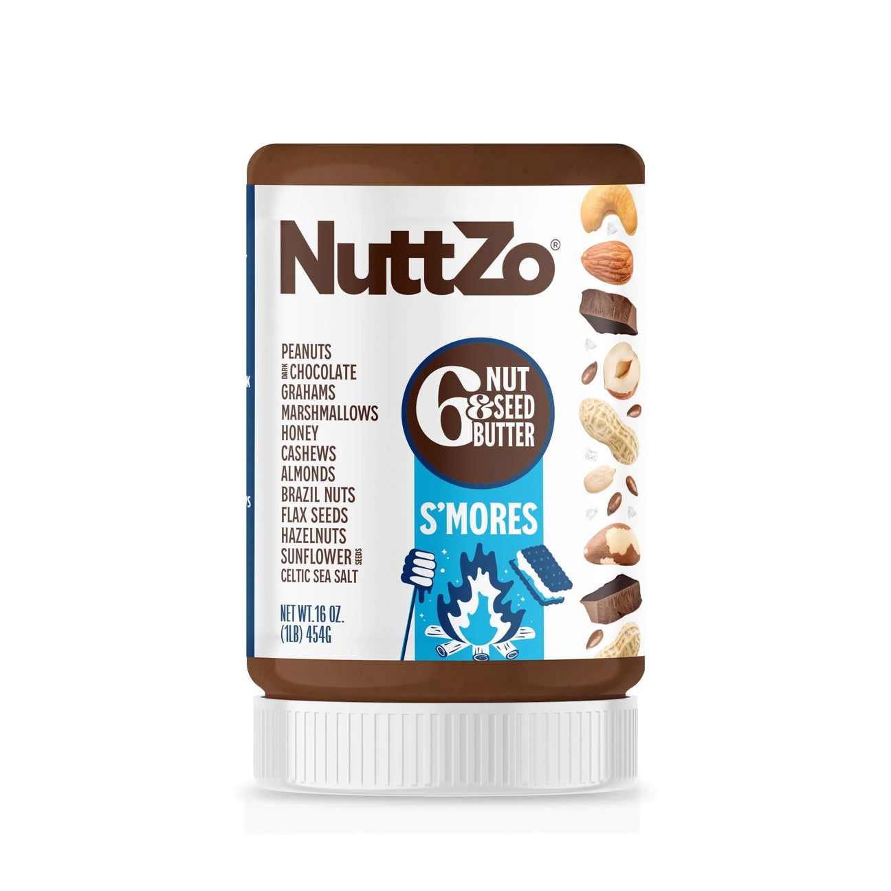 Nuttzo - 6 Nut & Seed Smores Spread, 16 oz (Pack of 6) - Healthy Nut Butter