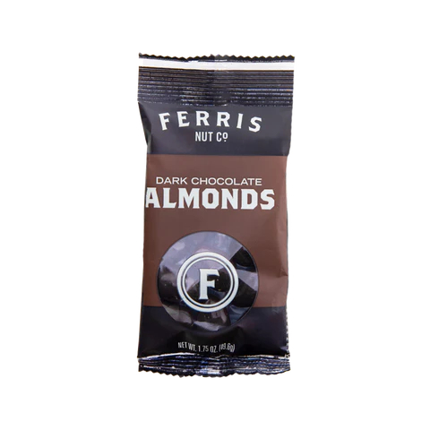 Ferris Nut Co. - Dark Chocolate Almonds, 1.75 oz (24 Pack) - Gourmet Snack Treat
