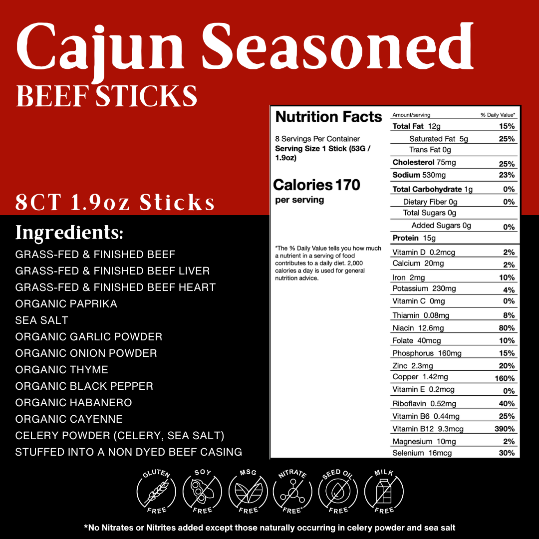 BERSKI Beef Sticks - Cajun Seasoned