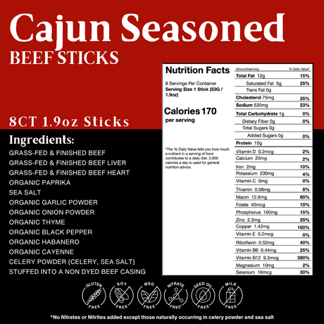 BERSKI Beef Sticks - Cajun Seasoned