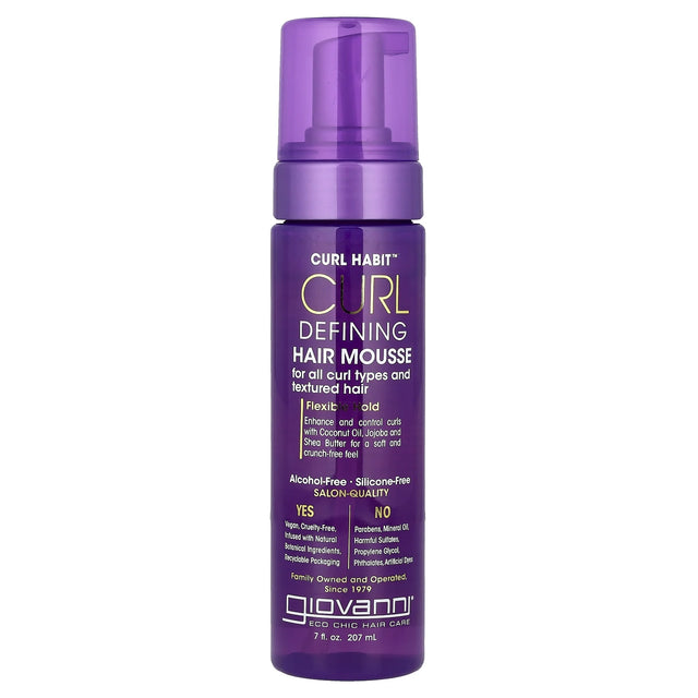 Giovanni Hair Care Products - Curl Defining Hair Mousse, 7 fl oz - Volumizing Curl Enhancer