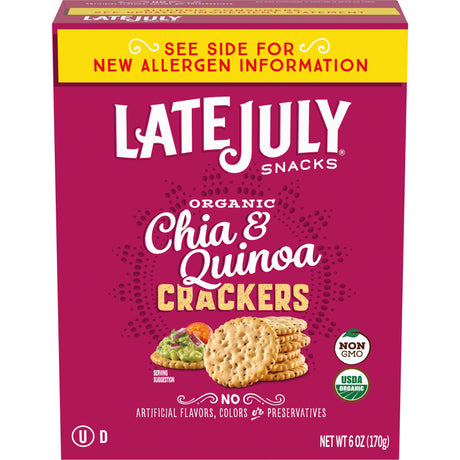 Late July Snacks - Crkrs Chia And Quinoa - Case Of 12-6 Oz - Cozy Farm 
