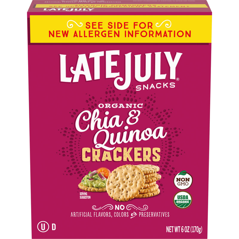 Late July Snacks - Crkrs Chia And Quinoa - Case Of 12-6 Oz - Cozy Farm 