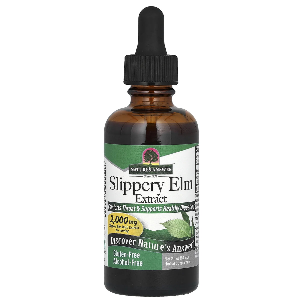 Nature's Answer - Slippery Elm Extract 2 fl oz, Gluten & Yeast-Free - Soothing Relief