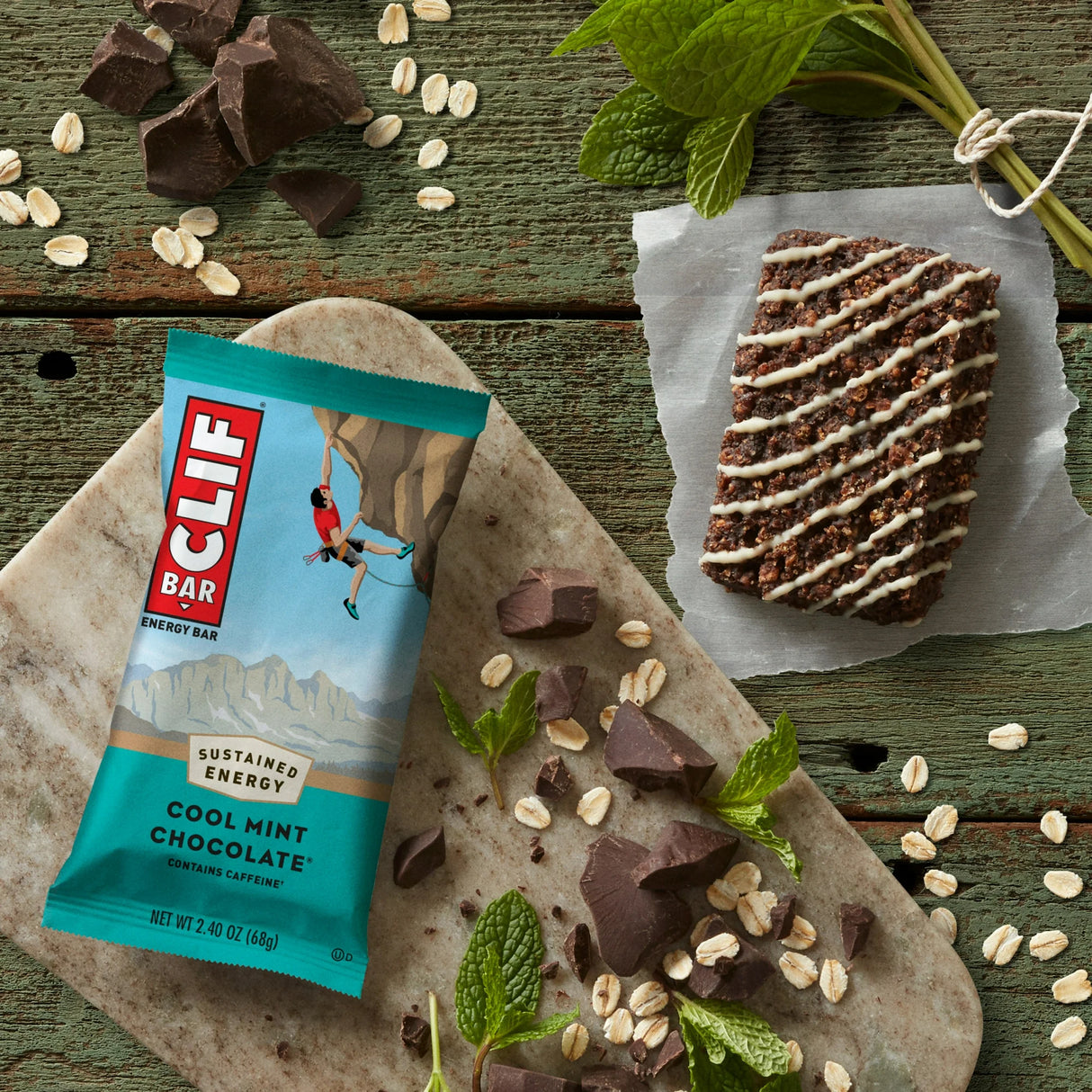 Clif Bar Organic Cool Mint Chocolate Energy Bar, 2.4 oz, Pack of 12