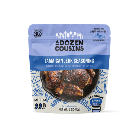 A Dozen Cousins Jamaican Jerk Sauce, 3 oz (Pack of 10) - Authentic Caribbean Flavor