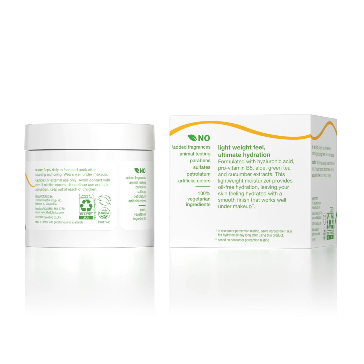 Alba Botanica - Hidratante diario sin aceite - 3 oz - Paquete de 2