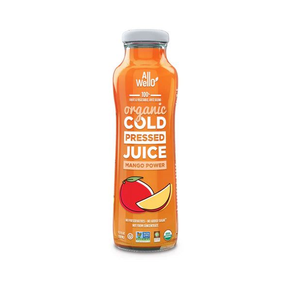 Allwello - Organic Mango Juice, 32 fl oz (Pack of 6) - Gluten-Free Kosher