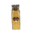 Packaged spaghetti with a brand label on a white background