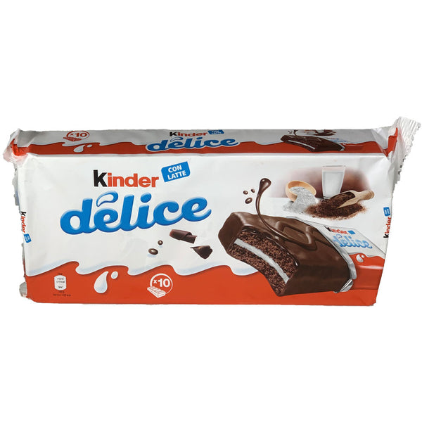 Kinder Delice Chocolate Sponge Cake Snacks, 10 Pack