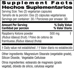 Bio Nutrition Raspberry Ketone Diet Veggie Capsules (60 Count) - Cozy Farm 