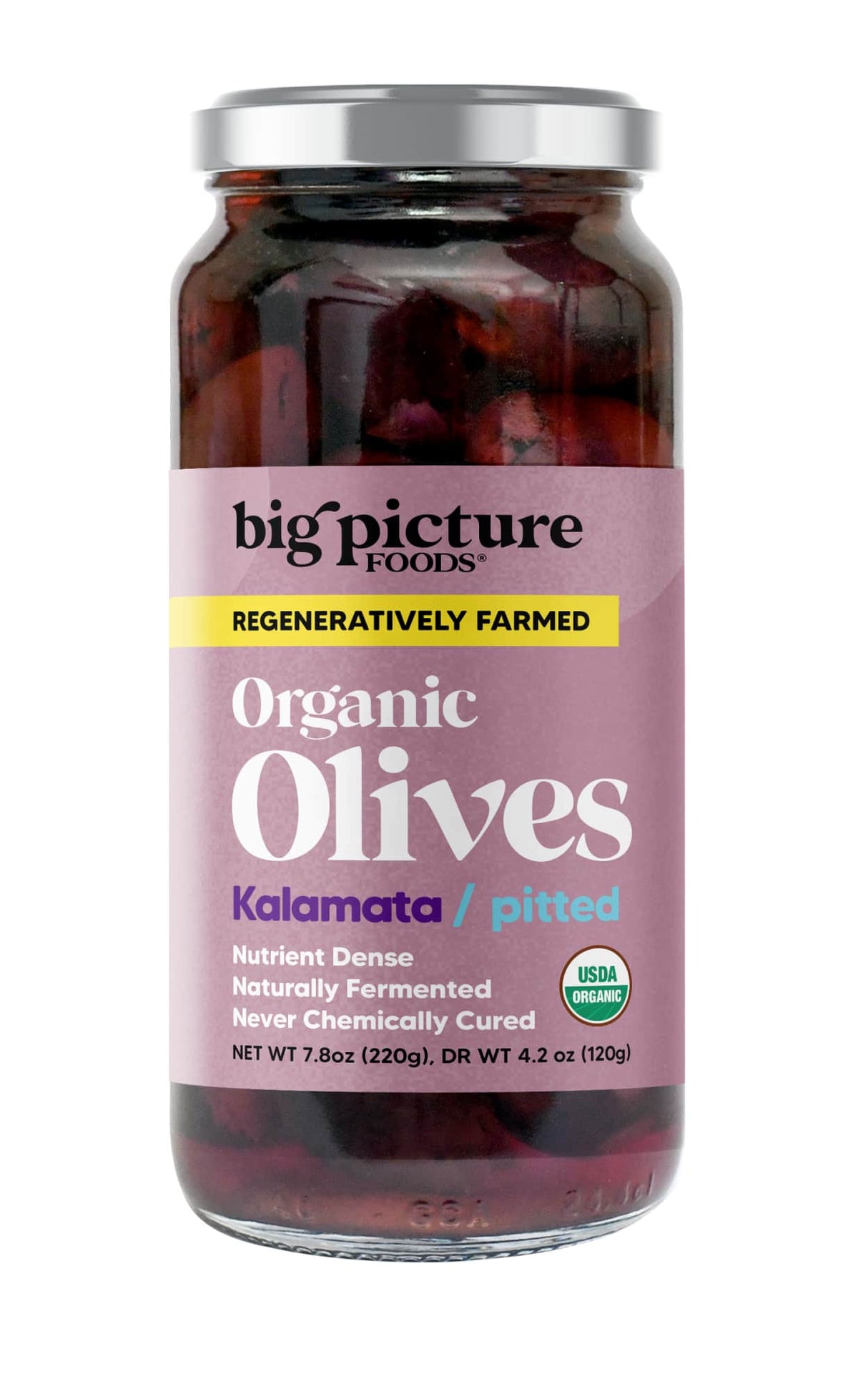 Big Picture Foods - Organic Kalamata Olives Pitted - Case of 8 - 7.8 Oz