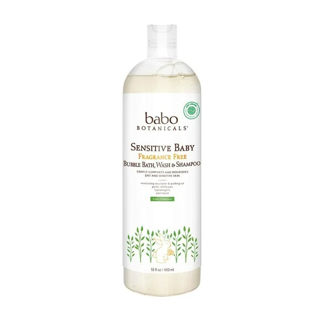 Babo Botanicals - Shampoo & Wash for Baby, 15 oz - Gentle Tear-Free Cleanser