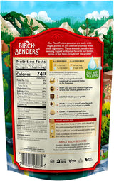 Back of a Birch Benders pancake mix package with nutritional facts and cooking instructions.