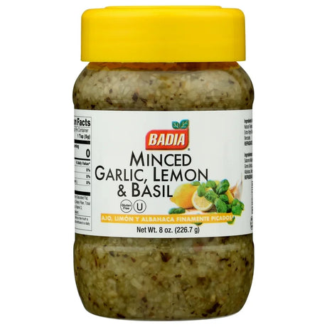 Badia - Minced Garlic Lemon Basil, 8 oz (Pack of 12) - Ready To Use