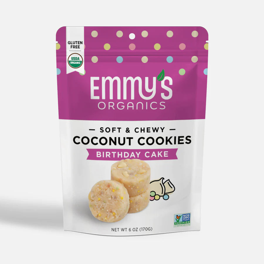 Emmy's Organics Coconut Cookie Bday Cake (Pack of 8 6oz) - Cozy Farm 