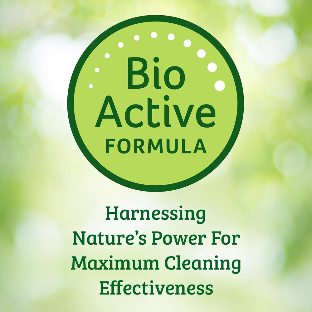 Bio Active Formula label with green text on a blurred natural background