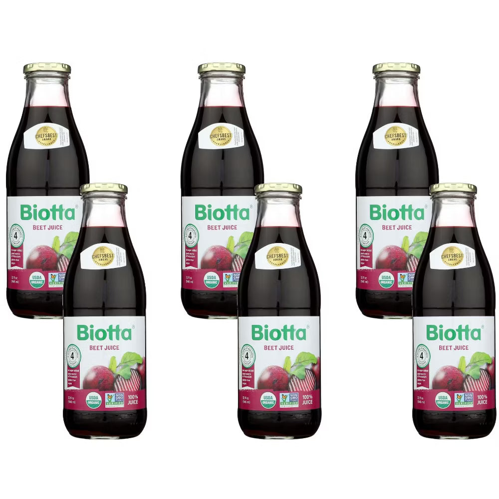 Biotta Organic Beet Juice, 32 fl oz, Pack of 6