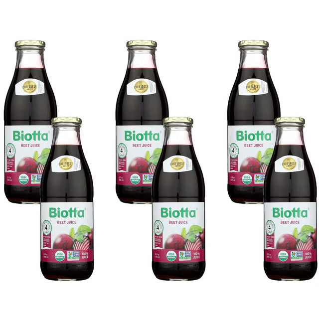 Biotta Organic Beet Juice, 32 fl oz, Pack of 6
