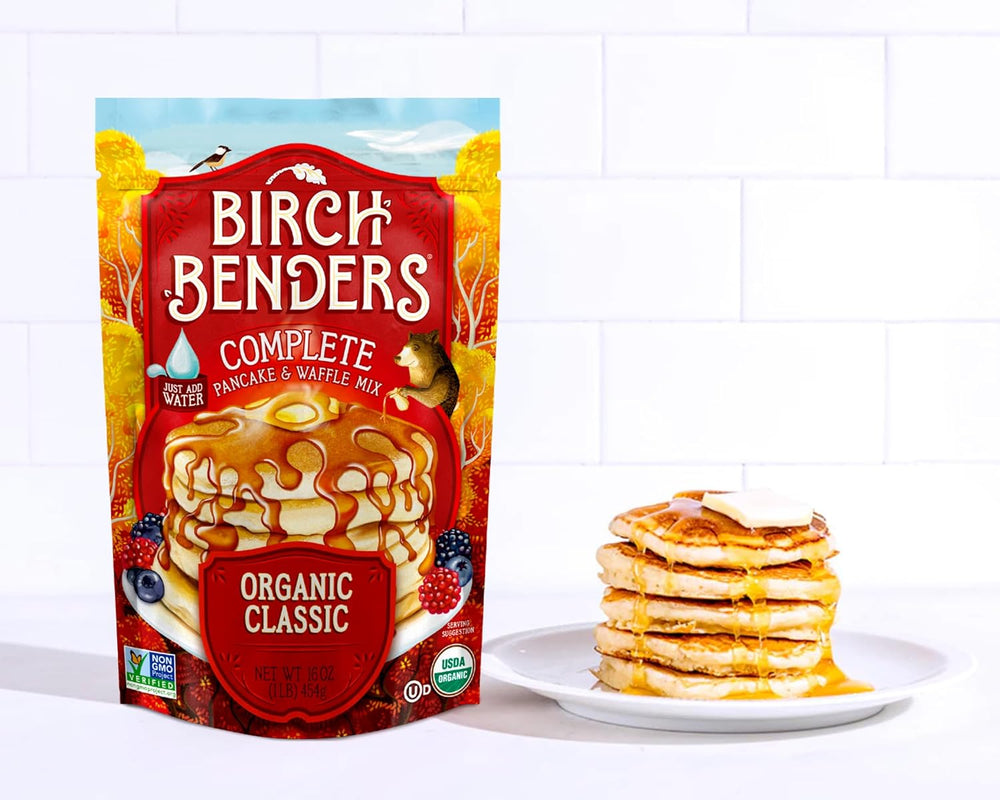 Birch Benders Complete Pancake & Waffle Mix Classic with stack
