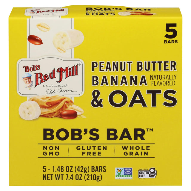 Bob's Red Mill - Peanut Butter Banana Oat Bars, 7.4 oz (Pack of 6) - Gluten-Free Snack