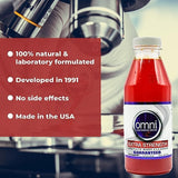 Bottle of Omni Cleansing Drink with product features on a red background