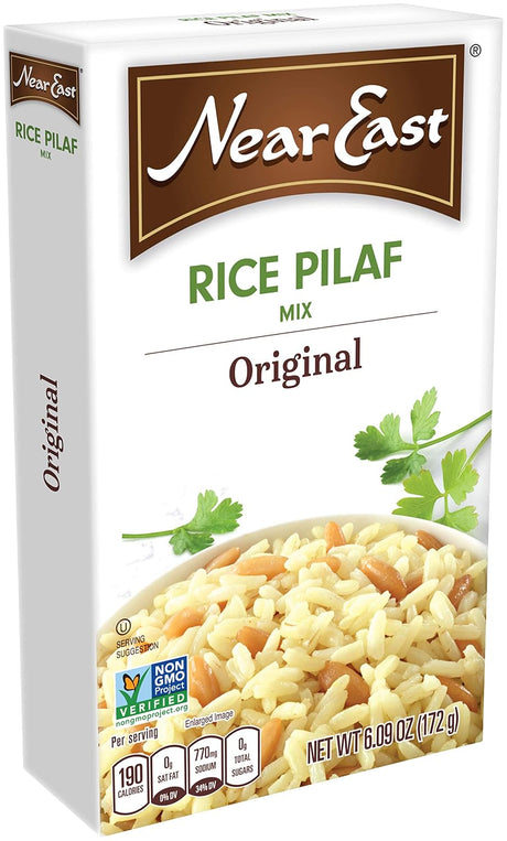 Box of Near East Rice Pilaf Mix on a white background