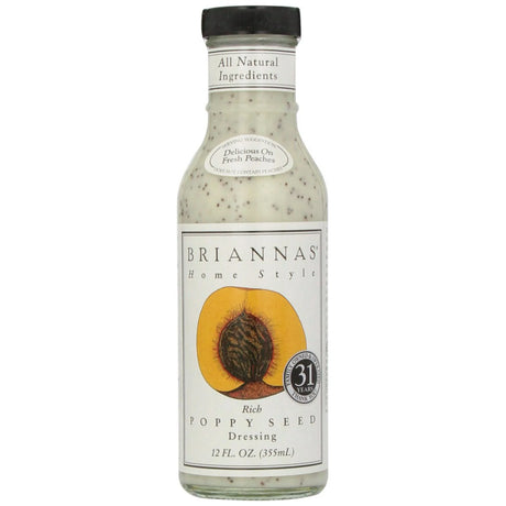Brianna's - Sugar-Free Poppy Seed Dressing, 12 oz (6 Pack) - Gluten-Free Salad Dressing