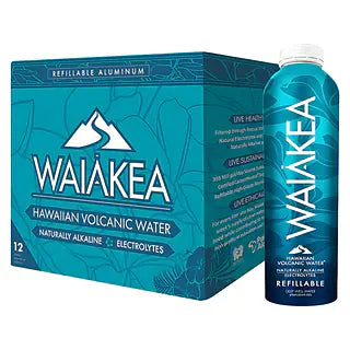 Waiakea Hawaiian Volcanic Water, 22.6 fl oz (Case of 12) - Natural Electrolyte Hydration